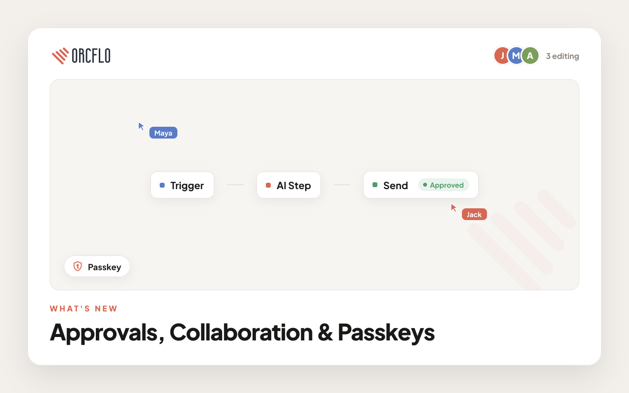 Approvals, Collaboration & Passkeys